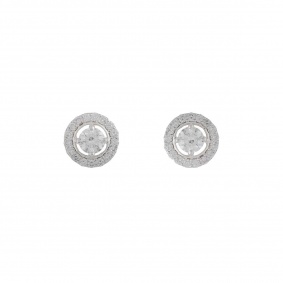 18k White Gold Diamond Halo Earrings 1.33ct
